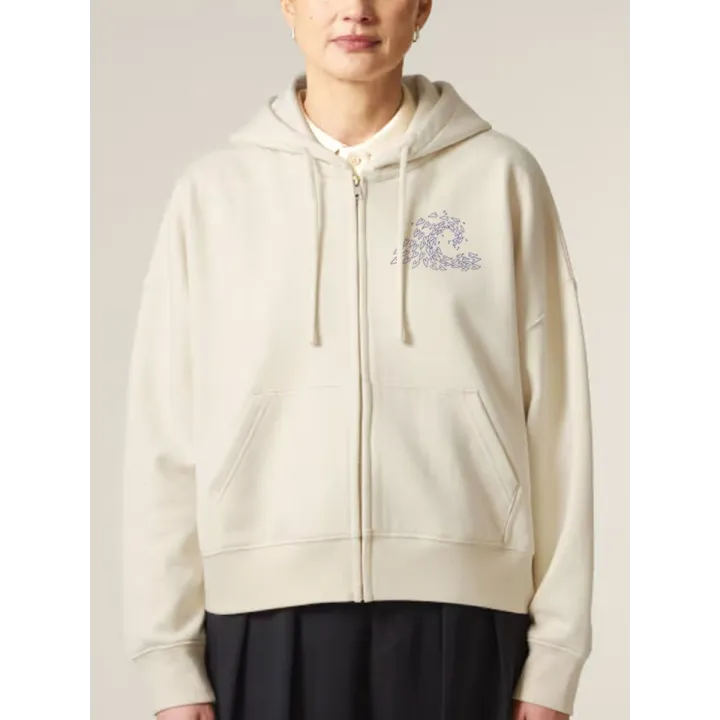 SWEAT FEMME ZIPÉ "VAGUE D'AMOUR" BY ATELIER SALÉ