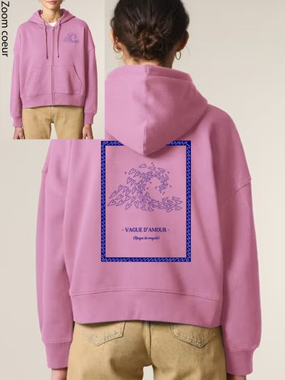 SWEAT FEMME ZIPÉ "VAGUE D'AMOUR" BY ATELIER SALÉ