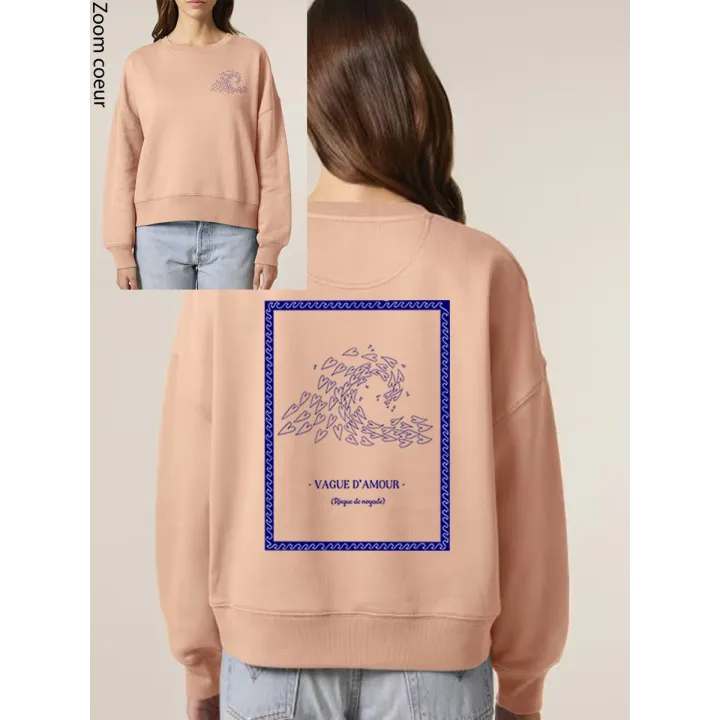 SWEAT FEMME COL ROND "VAGUE D'AMOUR" BY ATELIER SALÉ