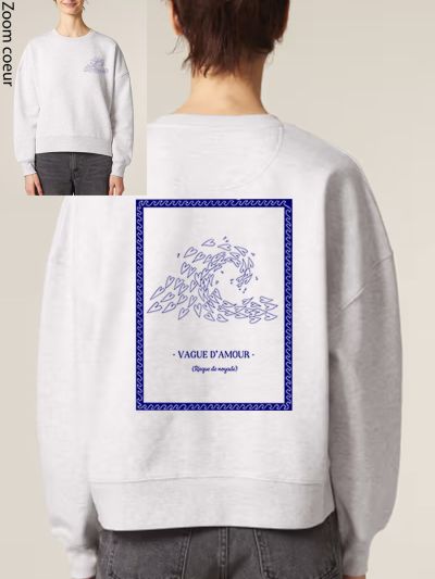 SWEAT FEMME COL ROND "VAGUE D'AMOUR" BY ATELIER SALÉ