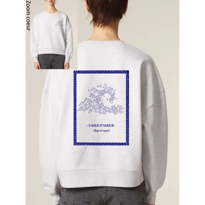 SWEAT FEMME COL ROND "VAGUE D'AMOUR" BY ATELIER SALÉ