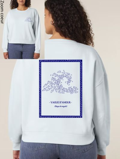 SWEAT FEMME COL ROND "VAGUE D'AMOUR" BY ATELIER SALÉ