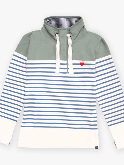 Sweat Génois en molleton – Style marin décontracté