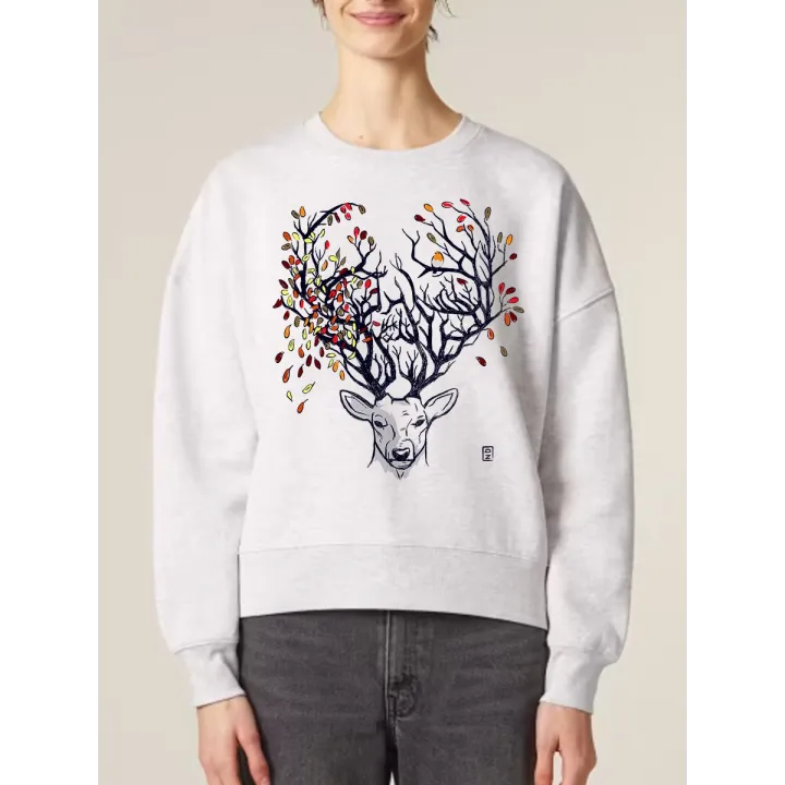 SWEAT FEMME "CERF D'AUTOMNE" BY LEDUC
