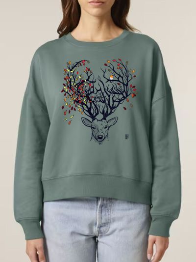 SWEAT FEMME "CERF D'AUTOMNE" BY LEDUC