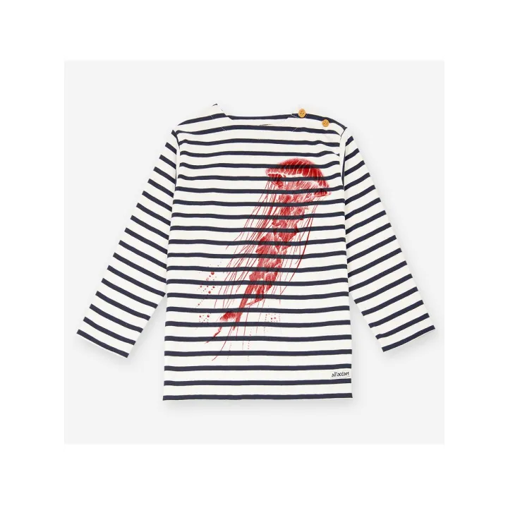 Mariniere enfant en coton épais crevette