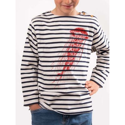 Mariniere enfant en coton &eacute;pais crevette