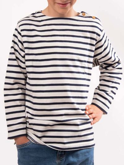 Mariniere enfant en coton épais crevette