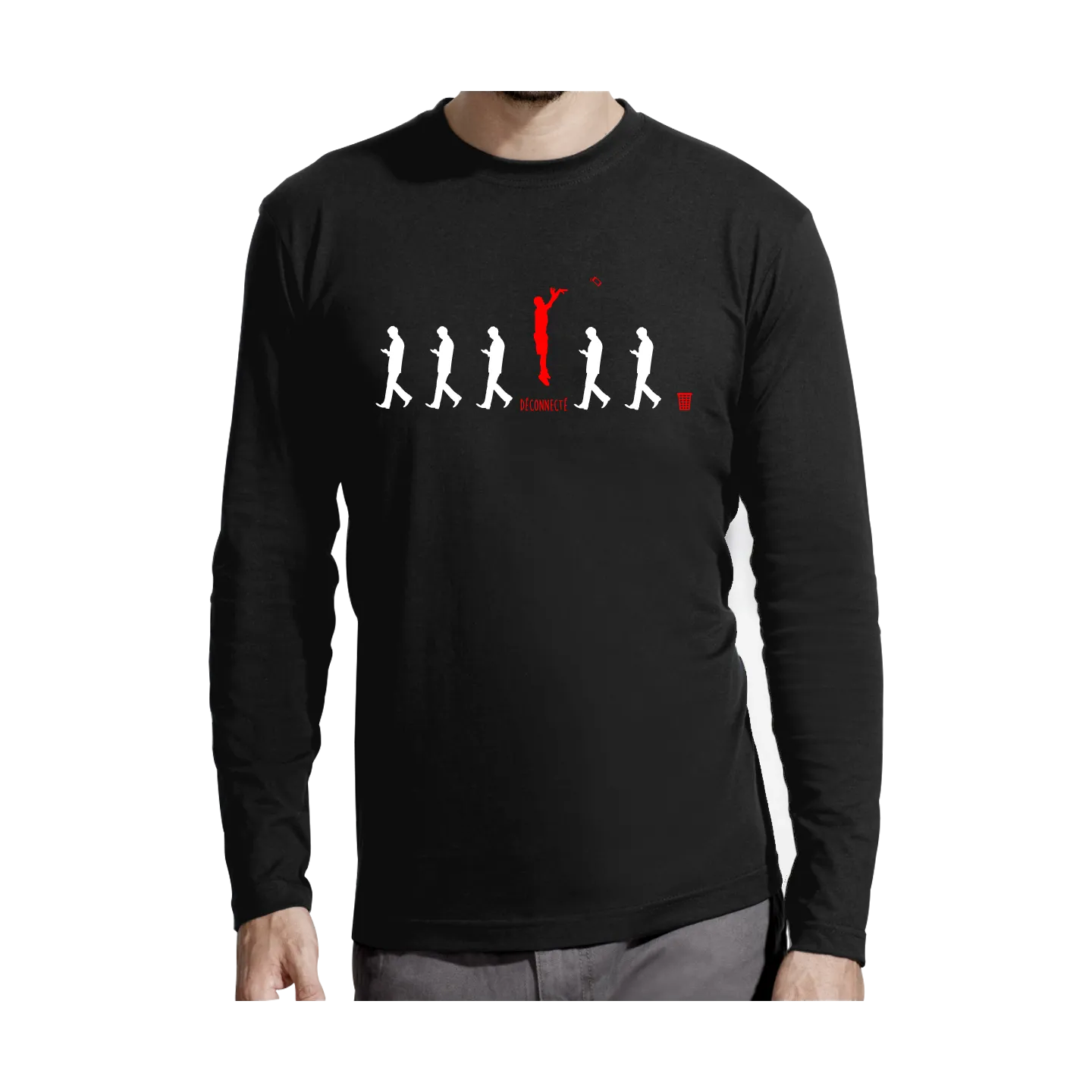 T-shirt manches longues homme "Deconnecté"