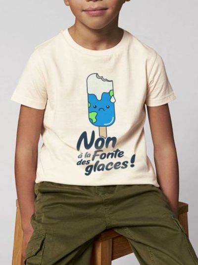 T-Shirt enfant "Non à la fonte des glaces"