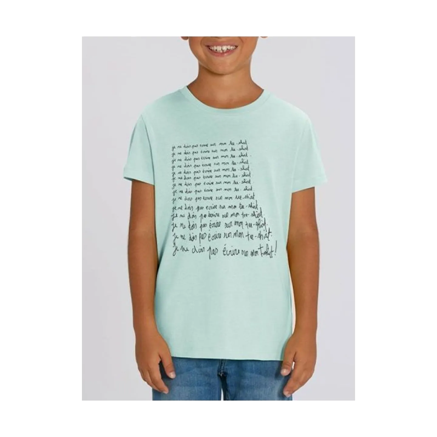 Tee shirt enfant "je ne dois pas ecrire sur mon tee shirt"