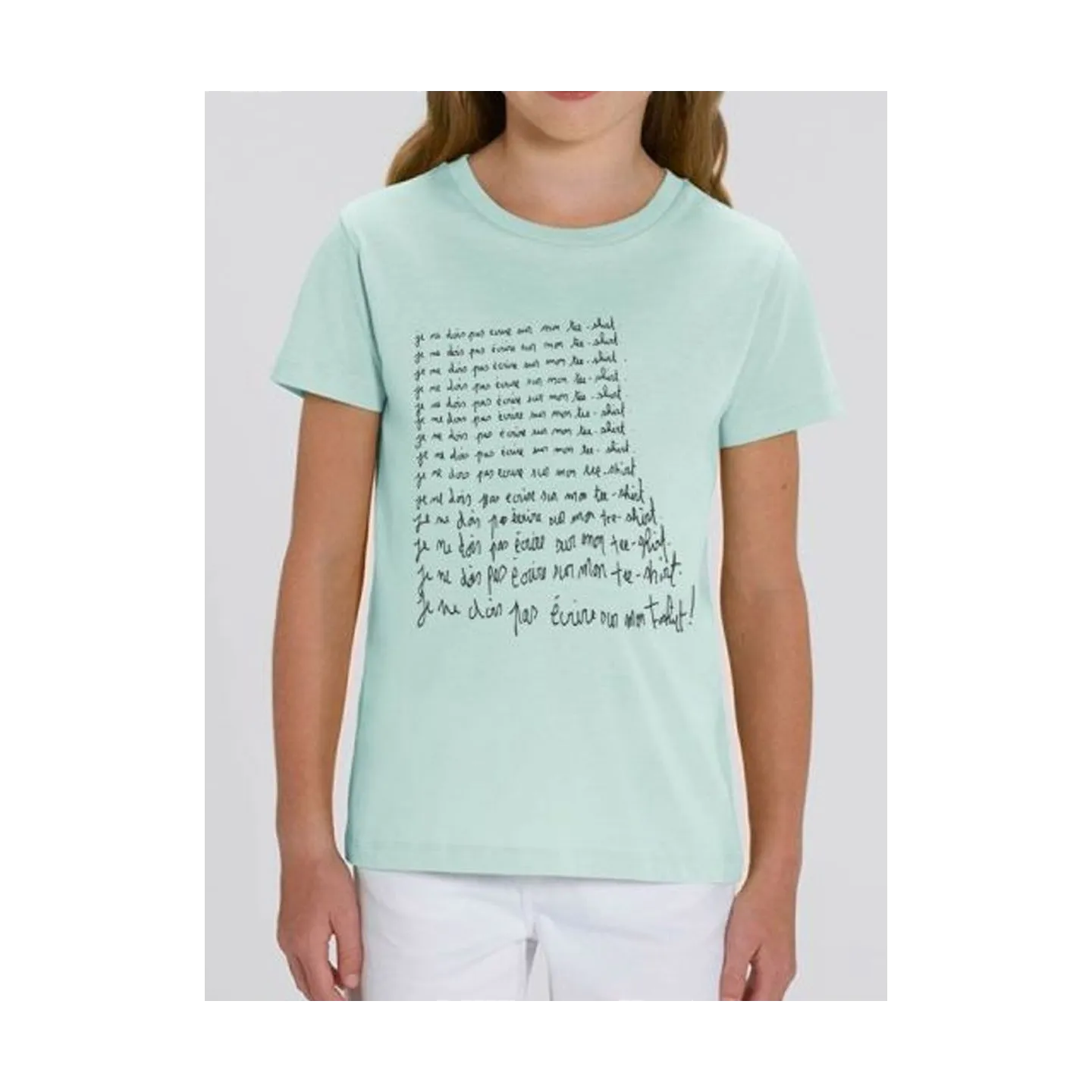 Tee shirt enfant "je ne dois pas ecrire sur mon tee shirt"