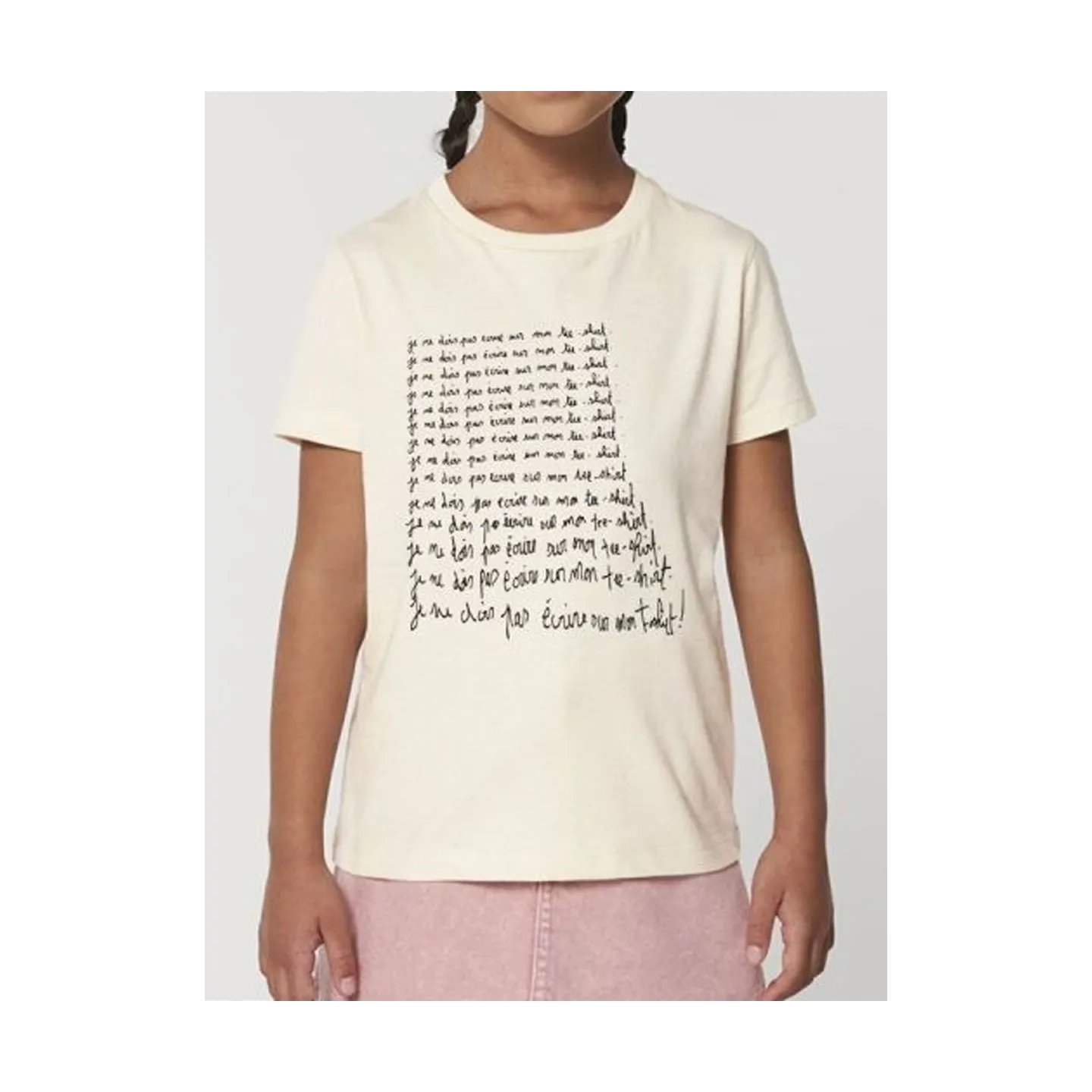 Tee shirt enfant "je ne dois pas ecrire sur mon tee shirt"