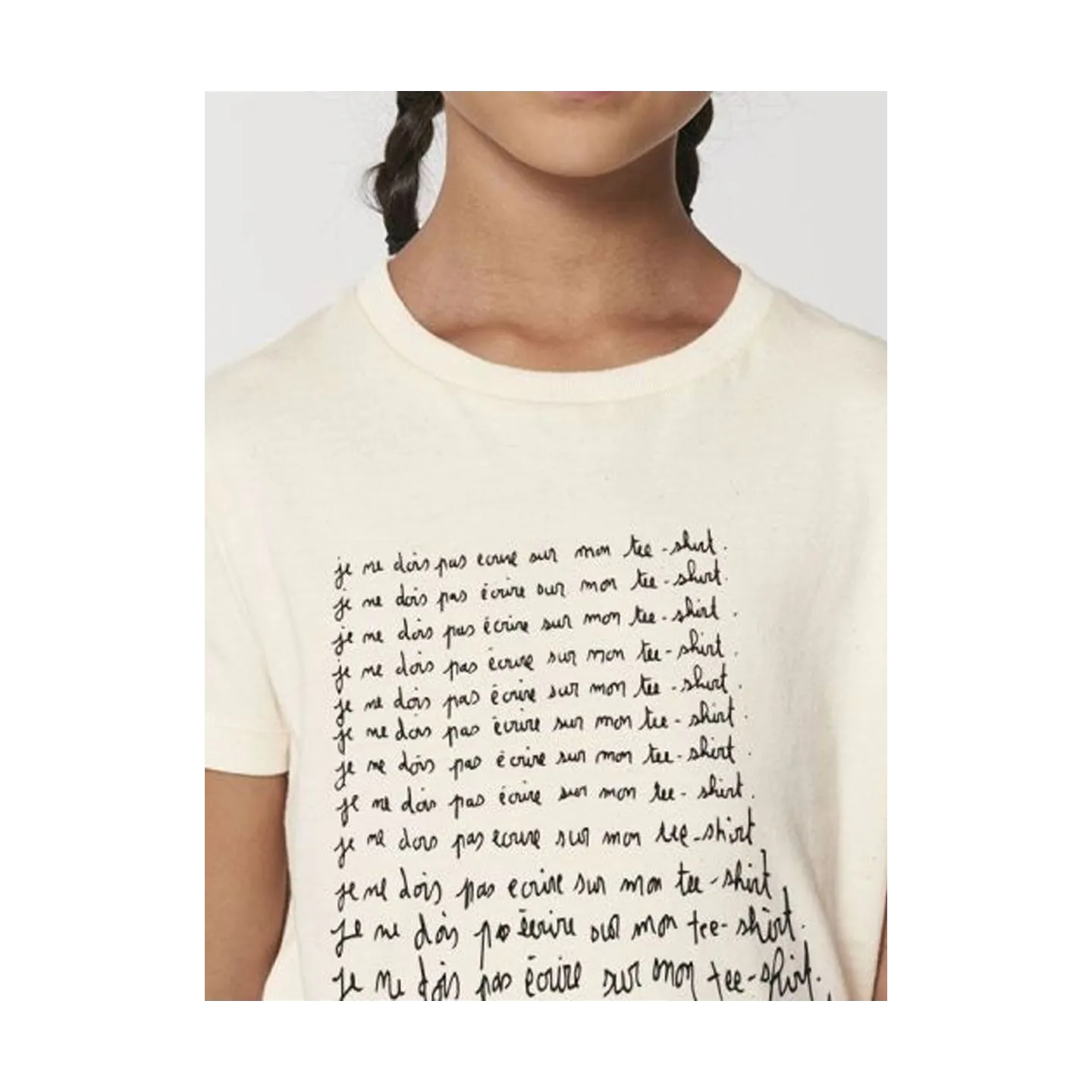 Tee shirt enfant "je ne dois pas ecrire sur mon tee shirt"
