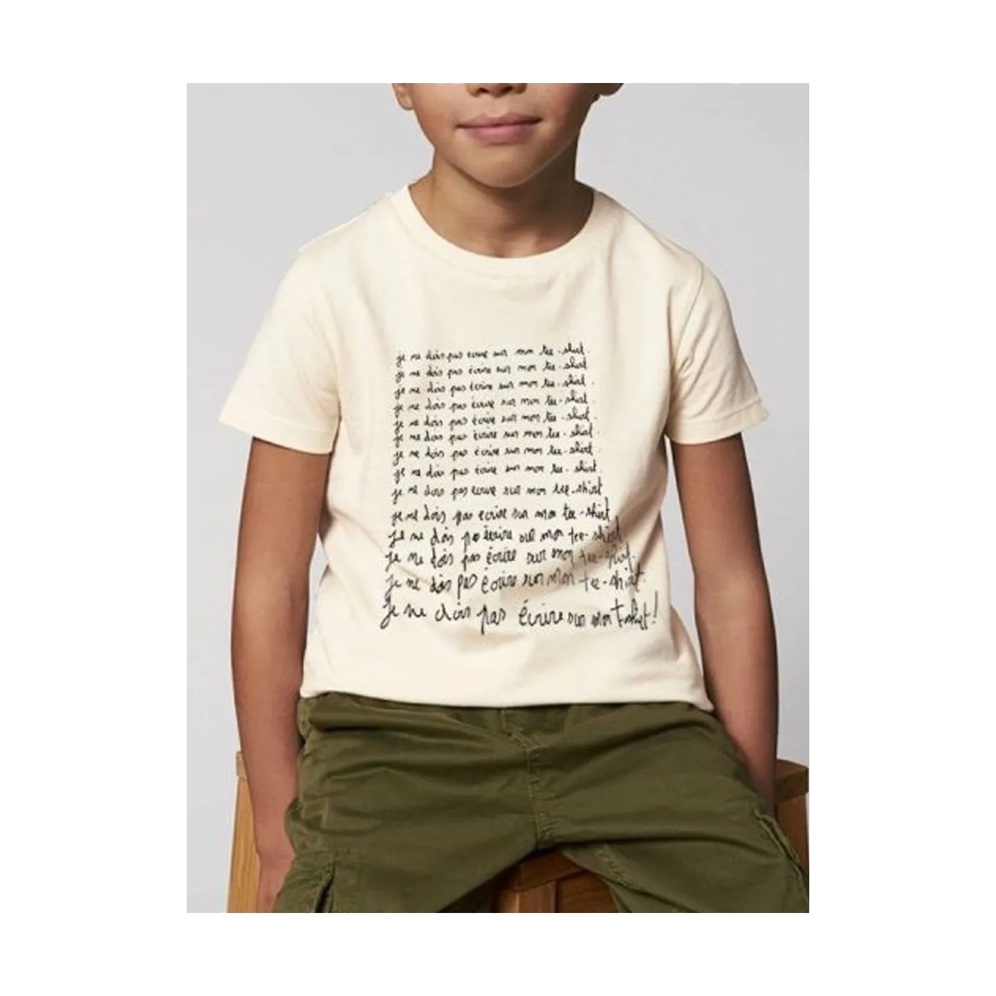 Tee shirt enfant "je ne dois pas ecrire sur mon tee shirt"