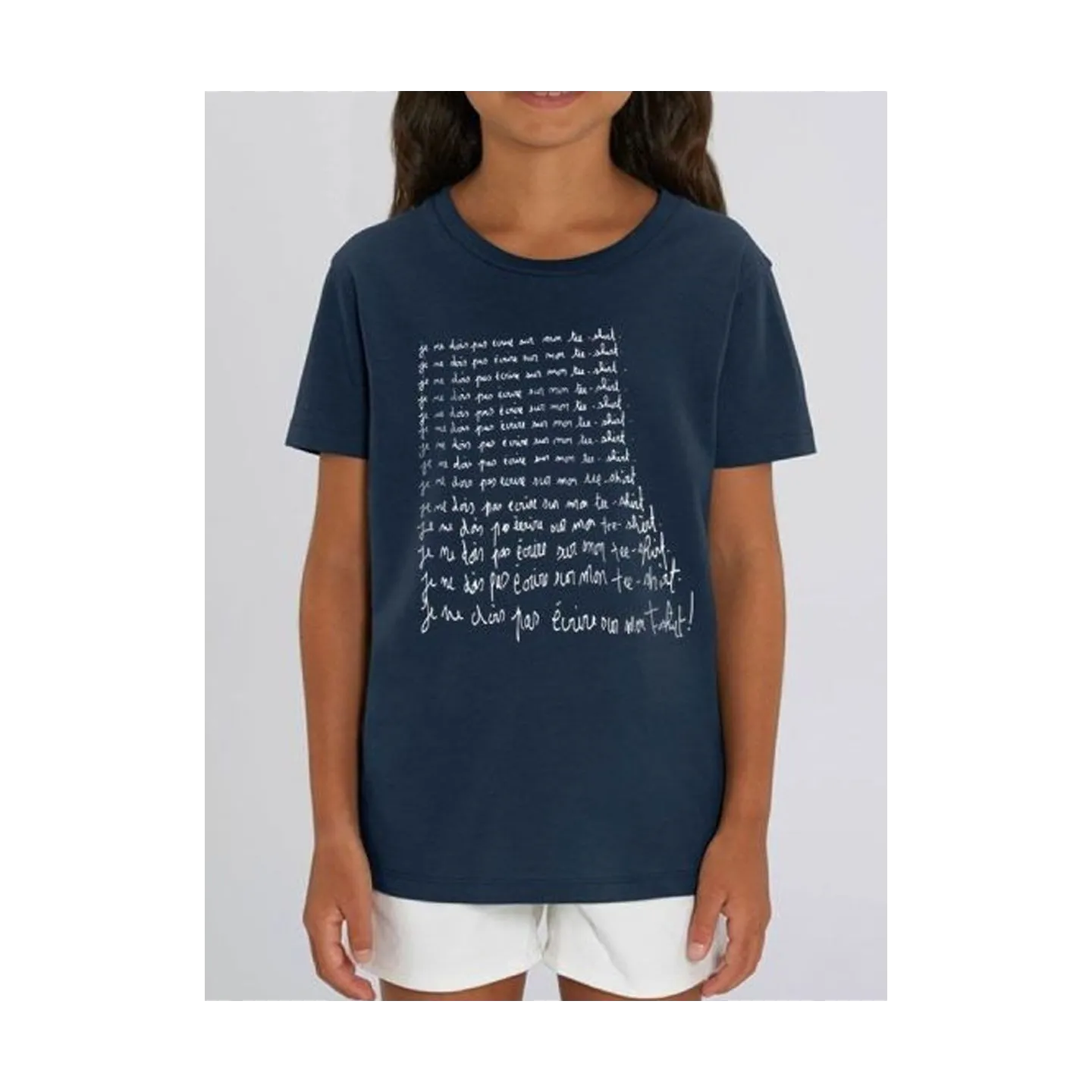 Tee shirt enfant "je ne dois pas ecrire sur mon tee shirt"