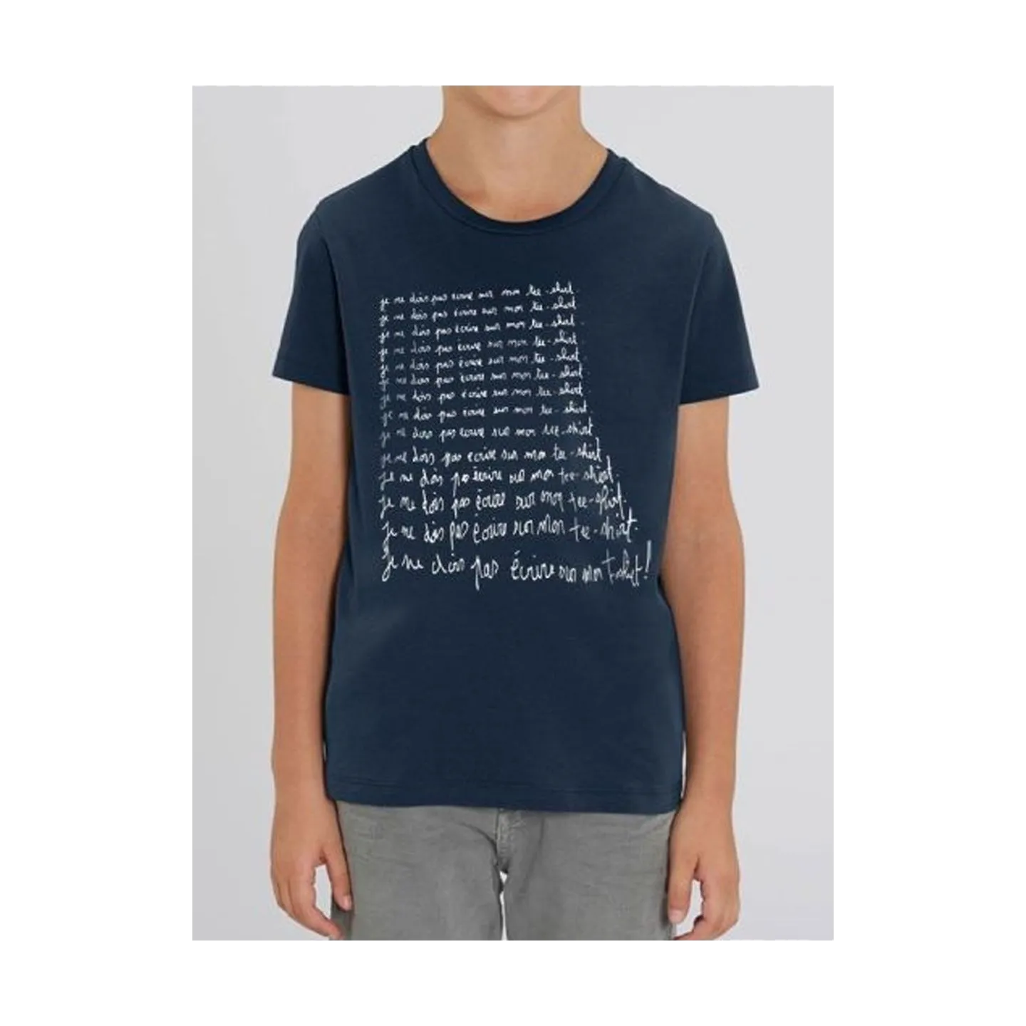 Tee shirt enfant "je ne dois pas ecrire sur mon tee shirt"