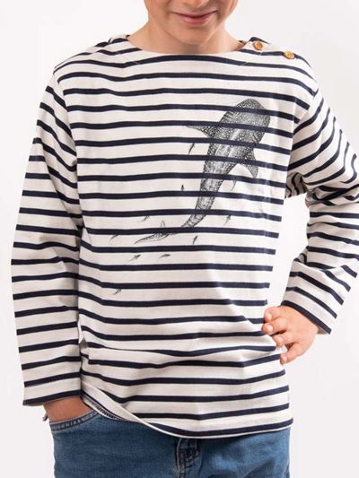 Mariniere enfant en coton épais crevette