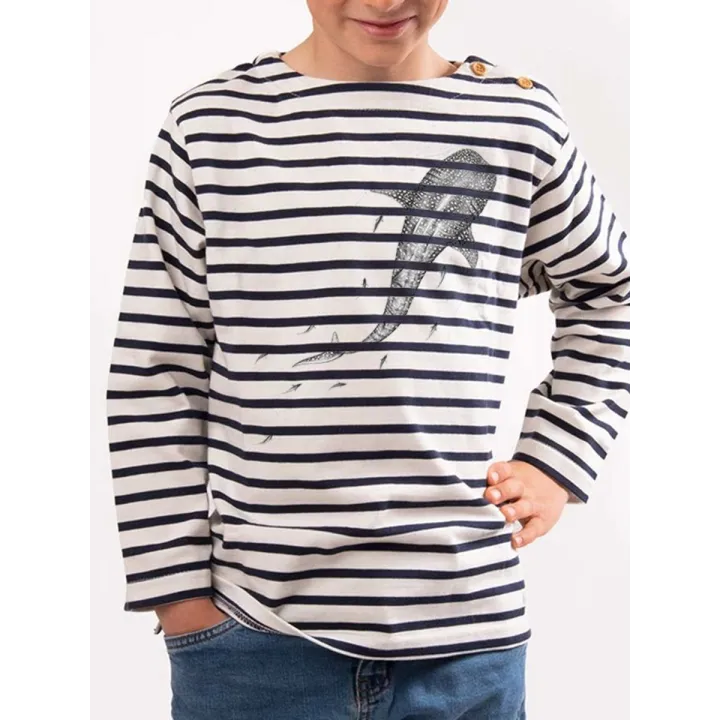 Mariniere enfant en coton épais crevette
