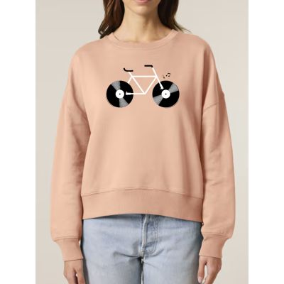 SWEAT FEMME COL ROND "VELO VINYLE"