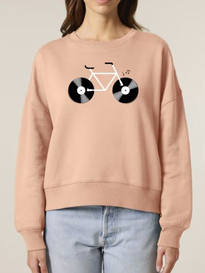 SWEAT FEMME COL ROND "VELO VINYLE"