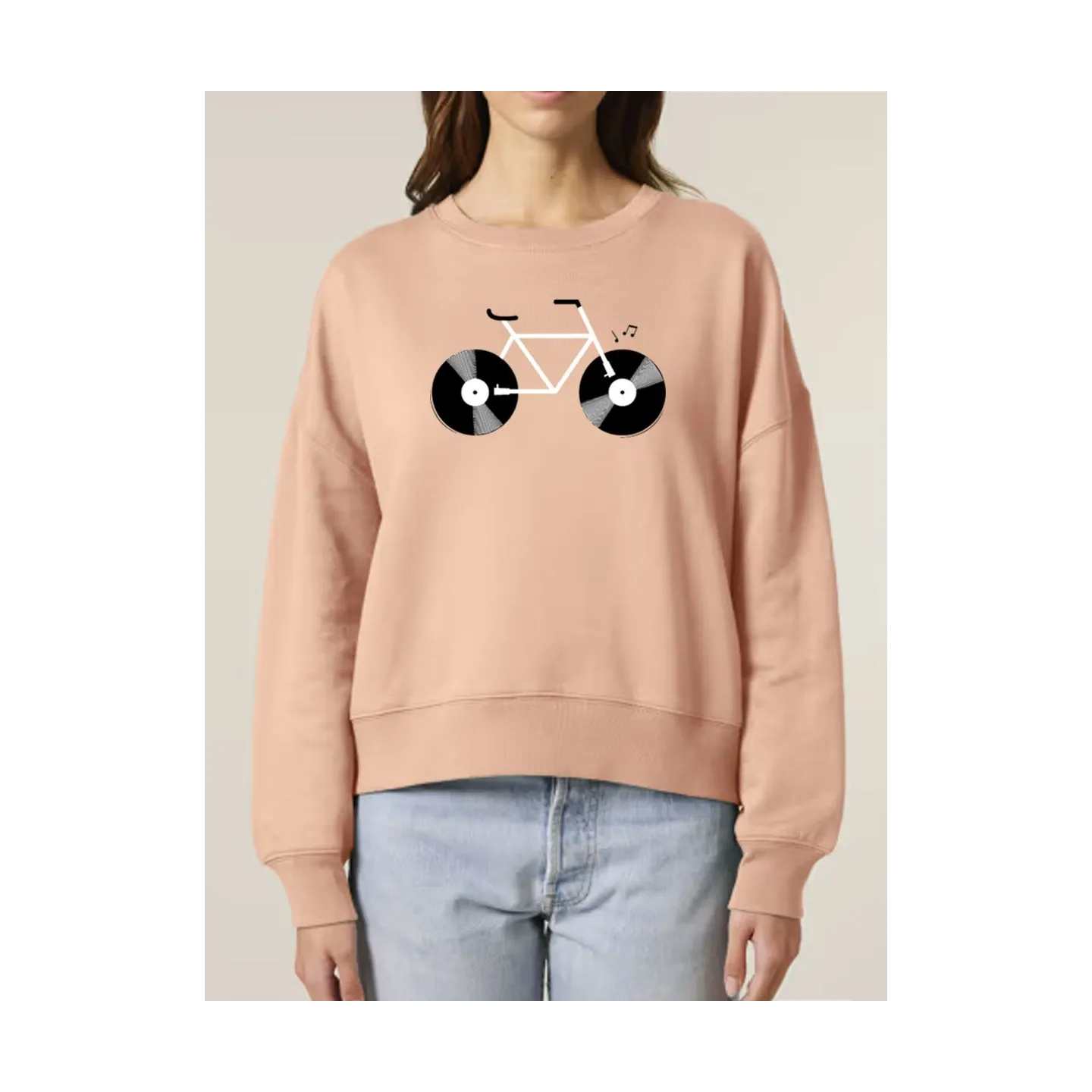 SWEAT FEMME COL ROND "VELO VINYLE"