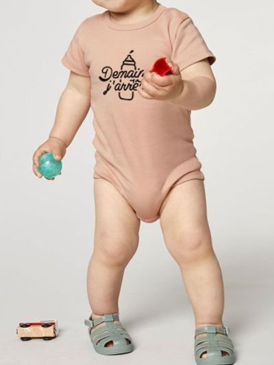 Body bébé ''Demain j'arrête'' (biberon)