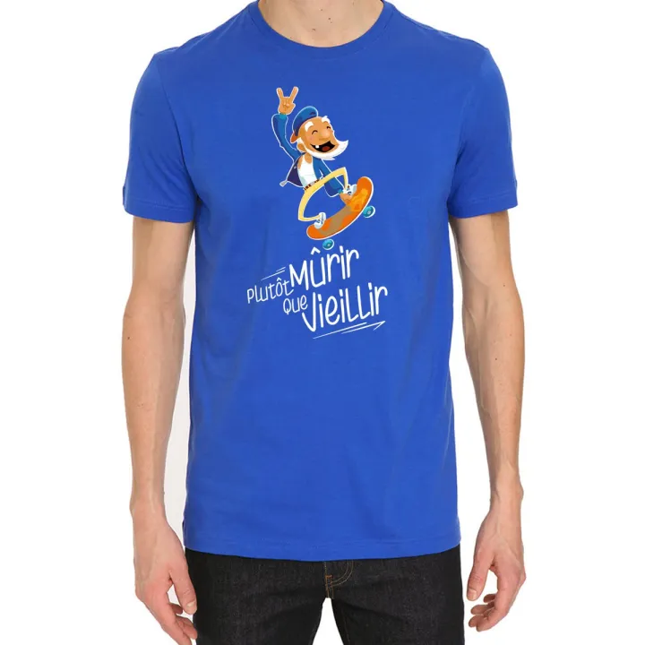 T-shirt homme "PLUTOT MURIR QUE VIEILLIR"