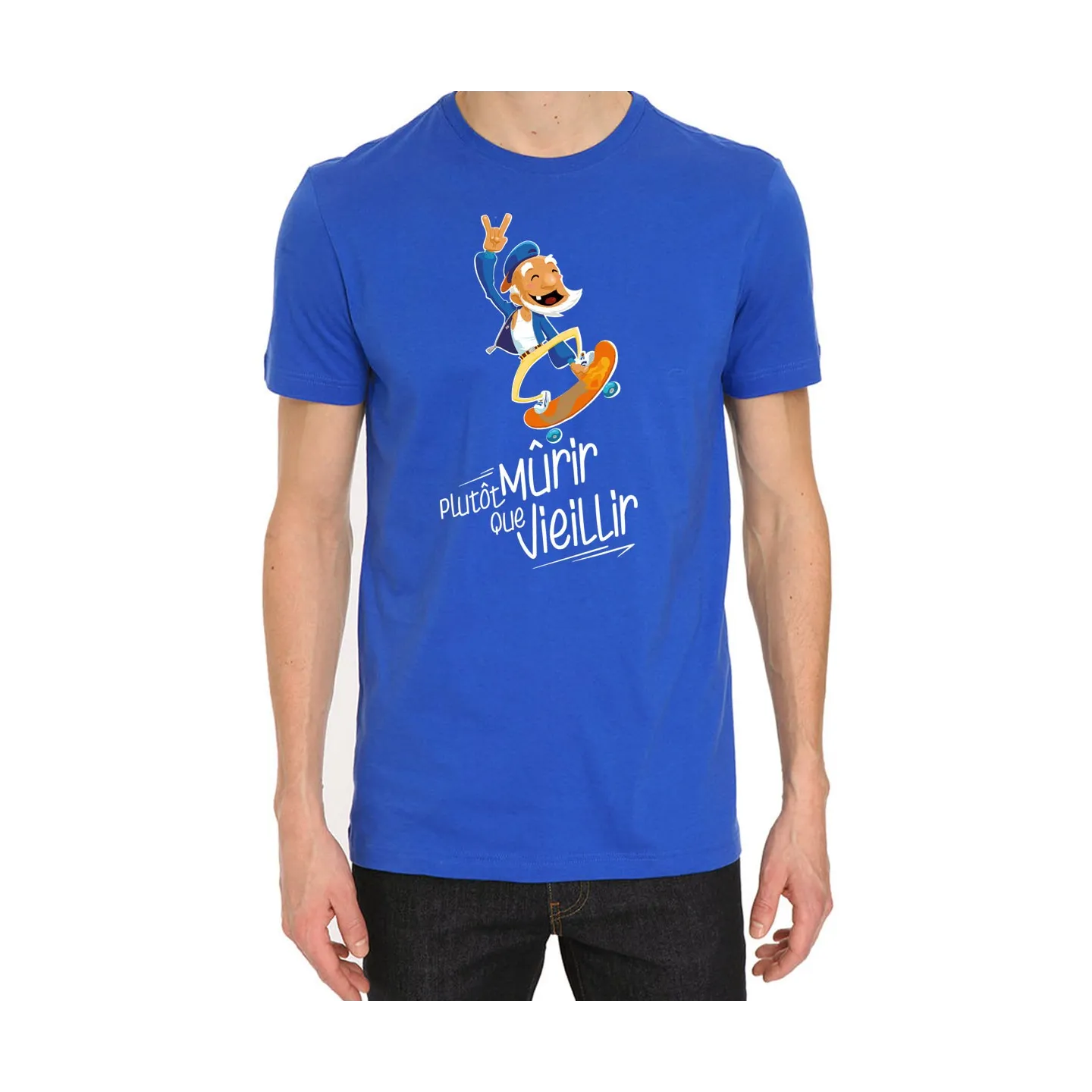 T-shirt homme "PLUTOT MURIR QUE VIEILLIR"