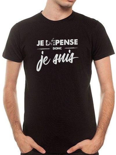 T-shirt homme "Je dépense donc je suis"