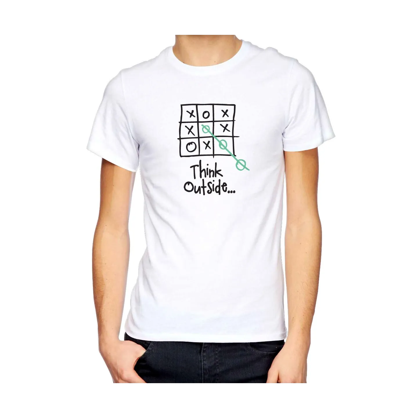 Tee shirt homme original "Think outside" en coton biologique