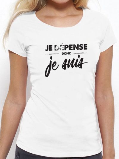 T-shirt femme "Je (dé)pense donc je suis"