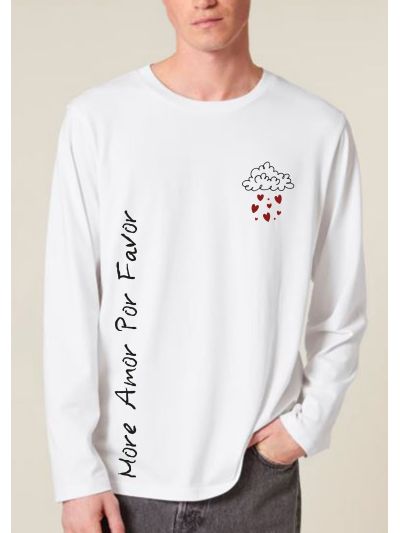 T shirt unisexe manches longues " More amor por favor "