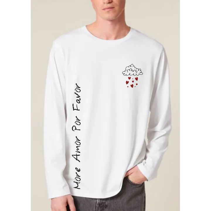 T shirt unisexe manches longues " More amor por favor "