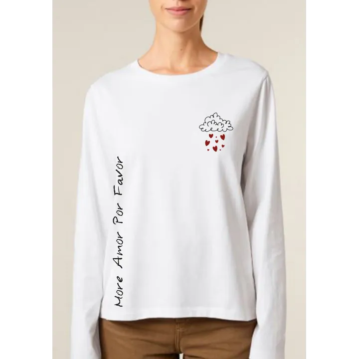 T shirt femme à manches longues "More amor por favor" 