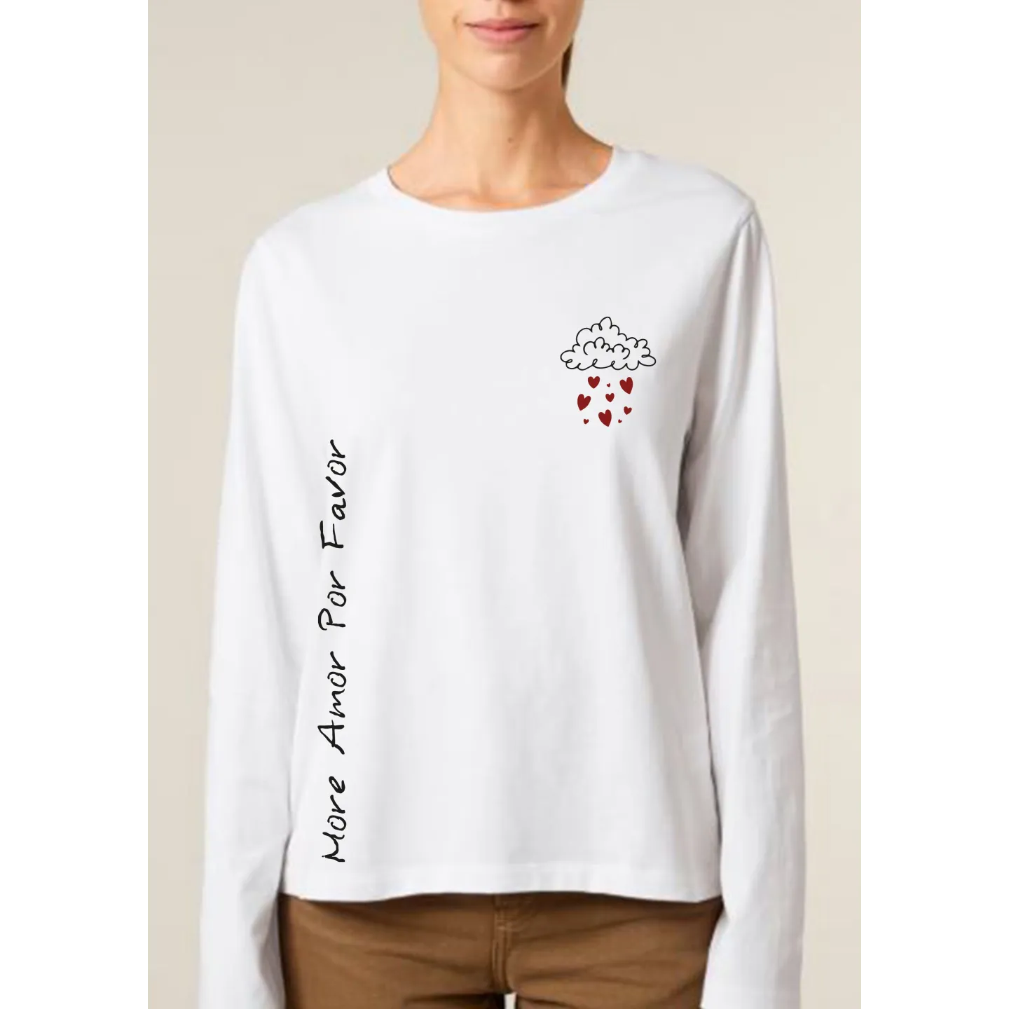 T shirt femme à manches longues "More amor por favor" 