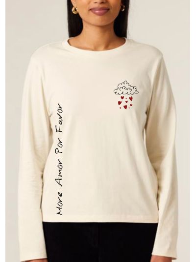 T shirt femme à manches longues "More amor por favor" 