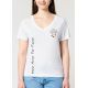 T shirt femme décolleté en V " More amor por favor " 