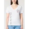 T shirt femme décolleté en V " More amor por favor " 