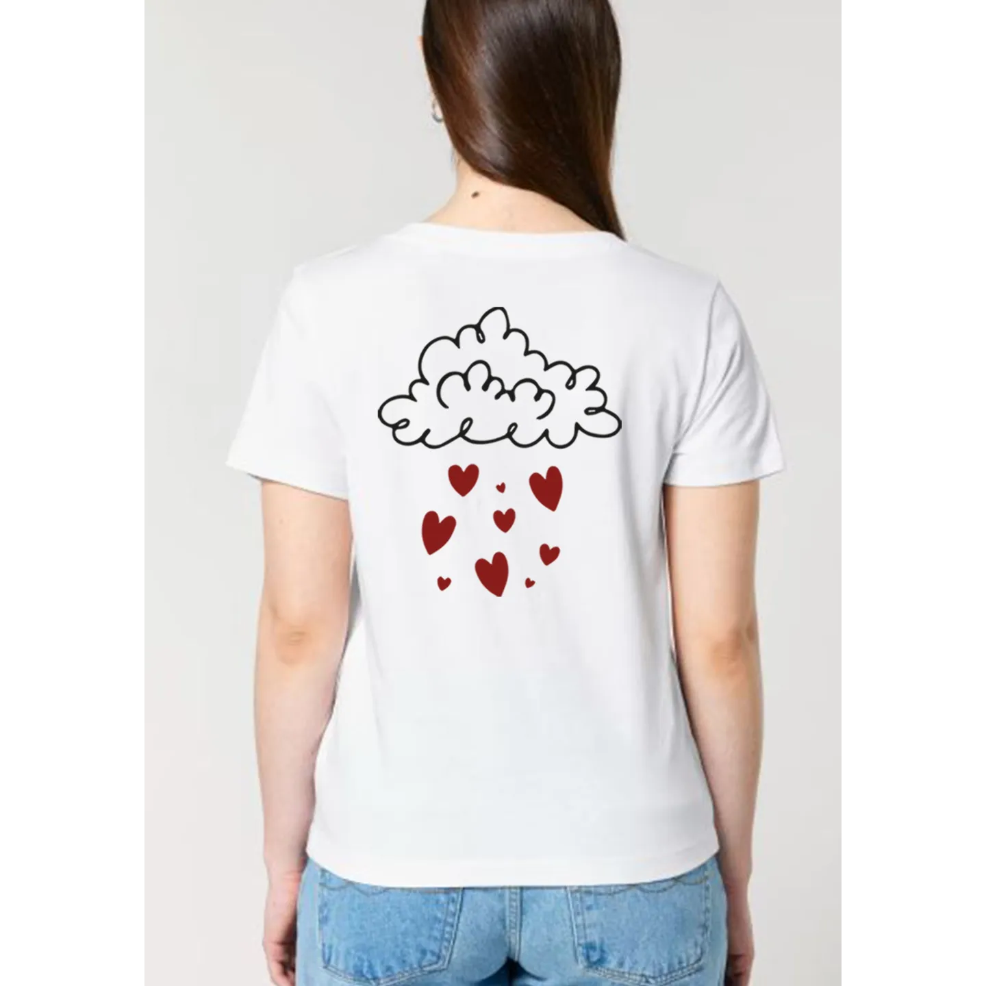 T shirt femme décolleté en V " More amor por favor " 