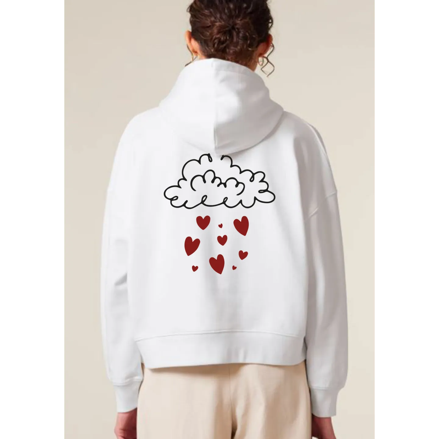 Sweat court à capuches femme " More amor por favor " 