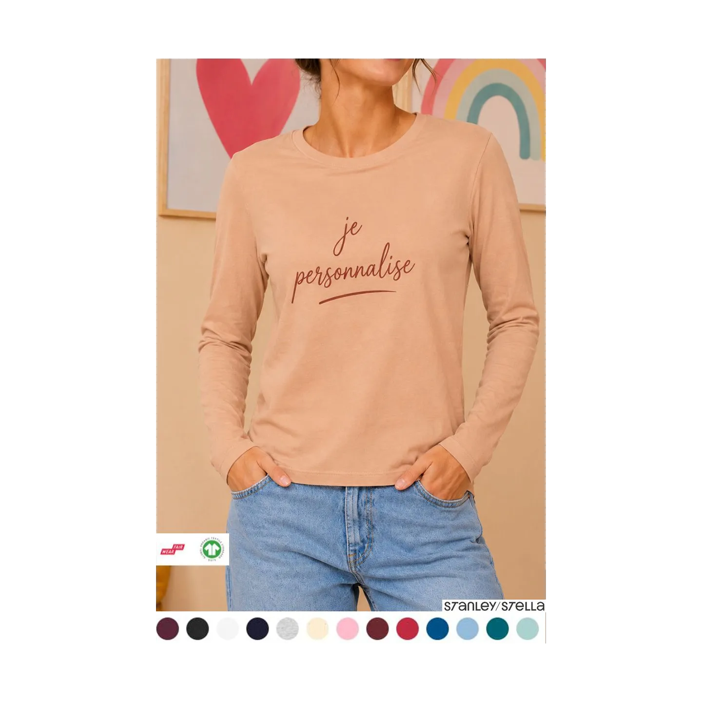 T SHIRT FEMME MANCHES LONGUES PERSONNALISABLE