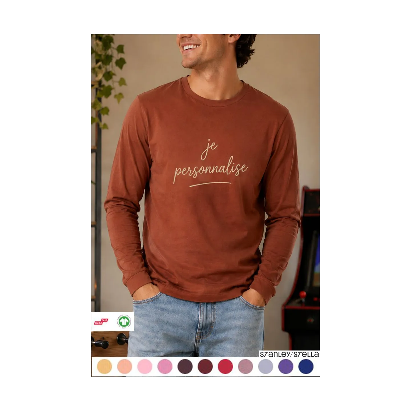 T SHIRT HOMME MANCHES LONGUES PERSONNALISABLE