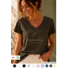 T SHIRT FEMME COL V À PERSONNALISER