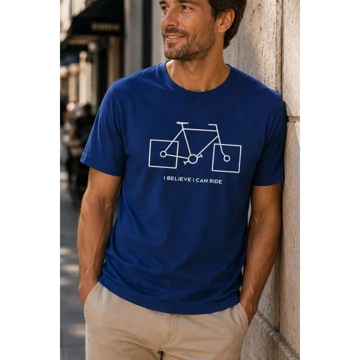 T-SHIRT HOMME "I BELIEVE I CAN RIDE" PAR LEDUC