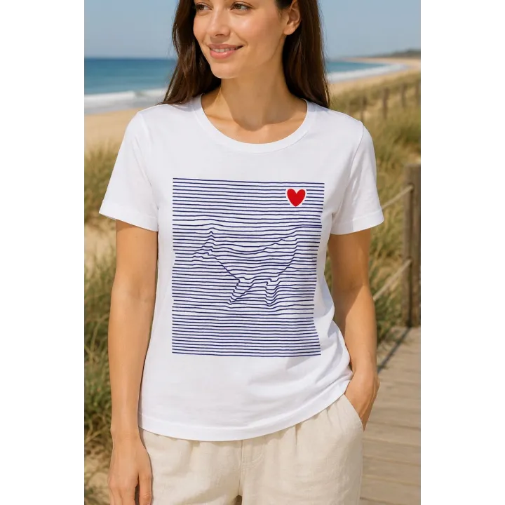 T-shirt Baleine marinière – Style éthique en coton bio & commerce équitable