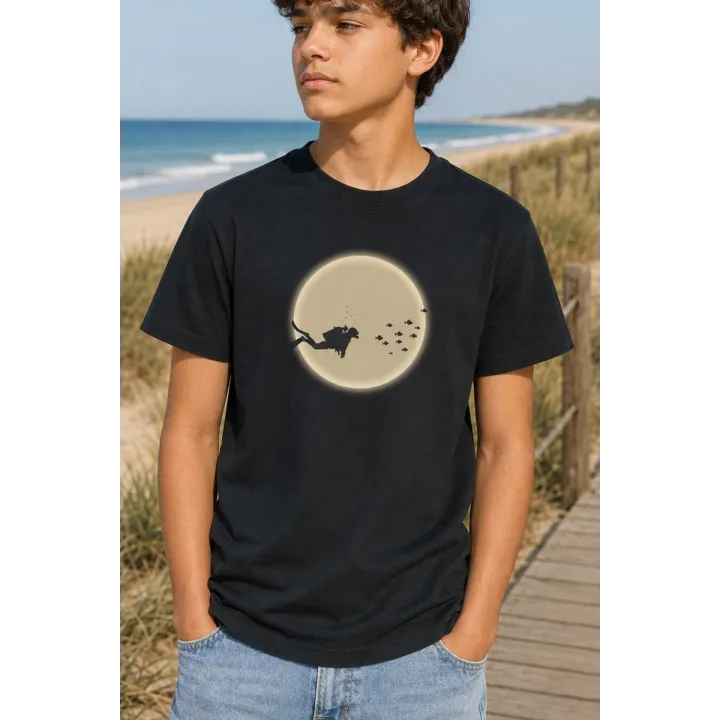 T-shirt manches courtes pour enfant "PLONGEUR DE L ESPACE" by LEDUC en coton bio