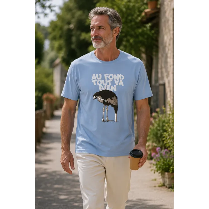 T-SHIRT HOMME "AUTRUCHE" PAR LEDUC