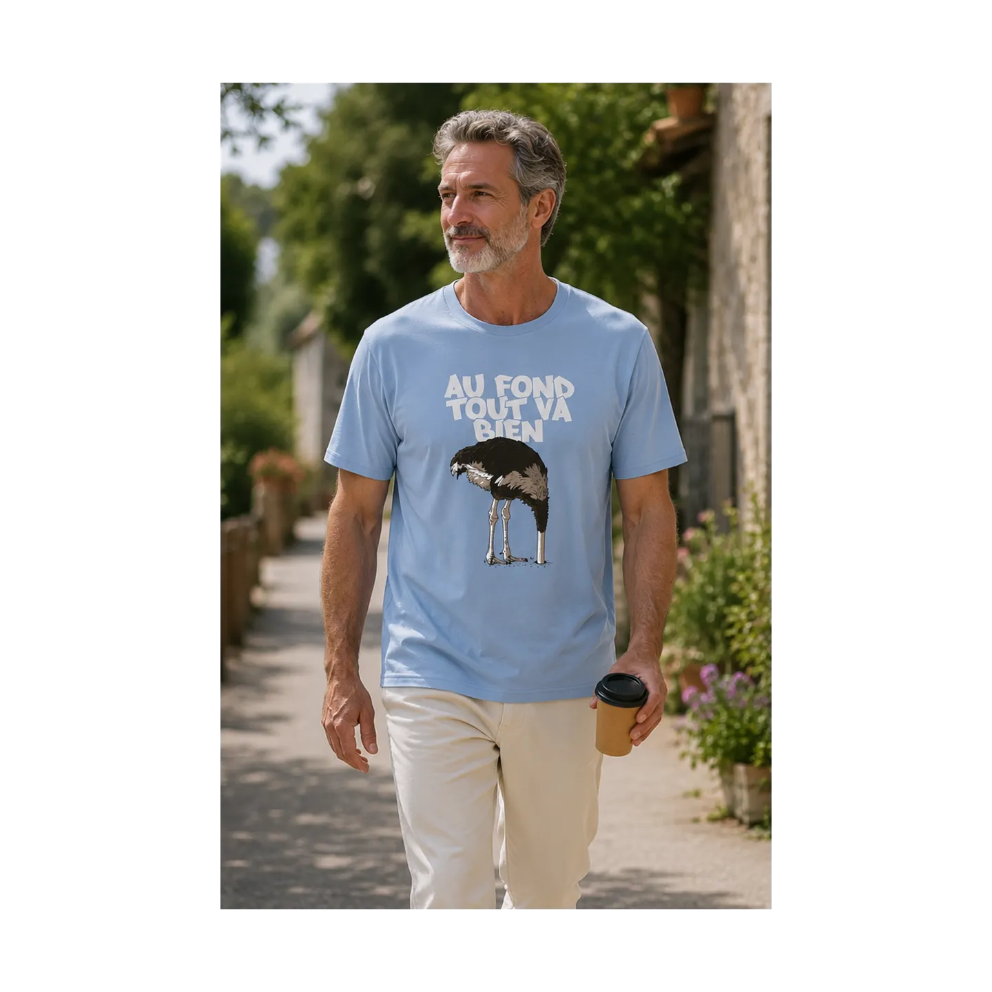 T-SHIRT HOMME "AUTRUCHE" PAR LEDUC