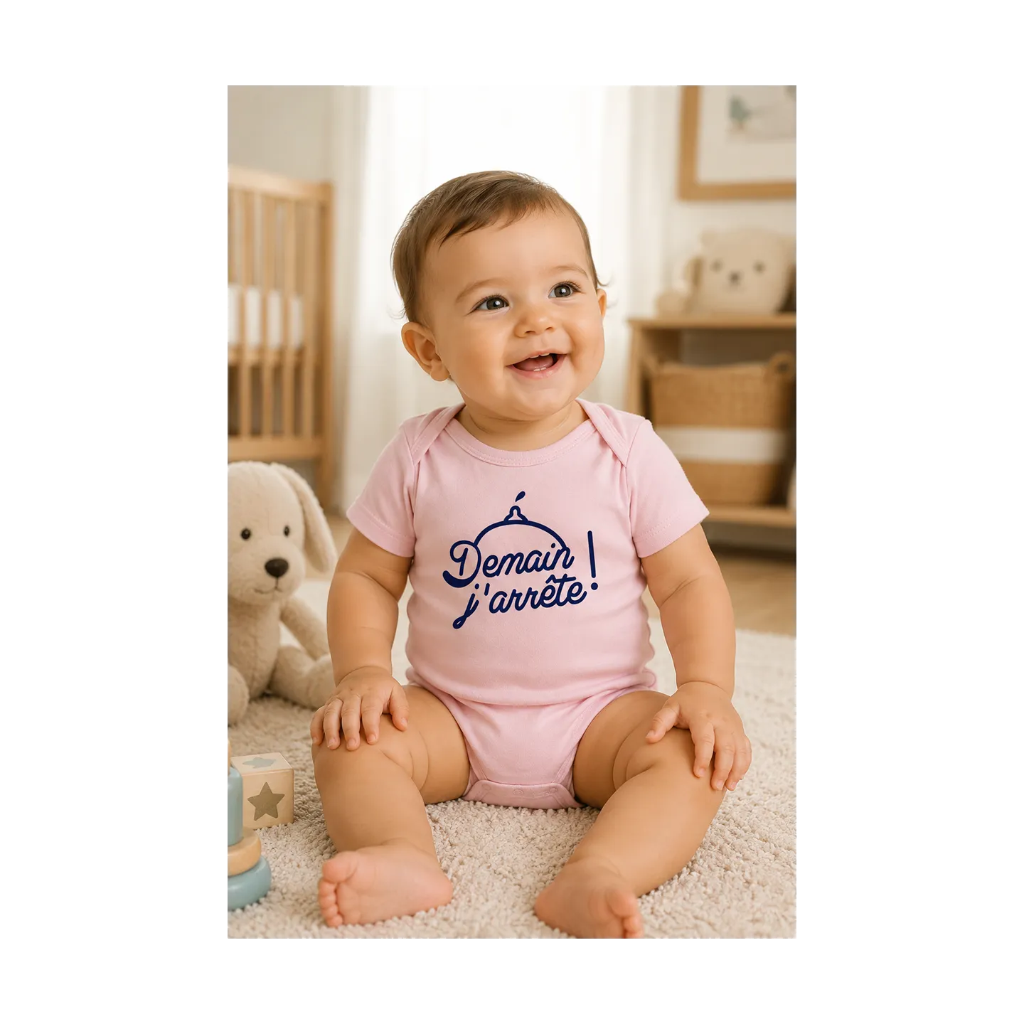 Body bébé ''Demain j'arrête'' (sein)